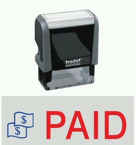 Trodat  Self-inking Stock Stamp 2-Color - PAID - Red / Blue Ink