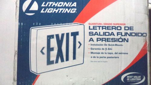 Exit sign- lithonia lighting 2-sided white &amp; green die-cast led exit sign for sale