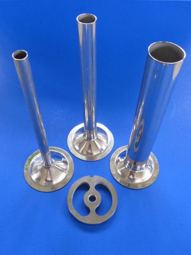 #22 meat grinder plate and sausage stuffing tubes 4 pc for sale
