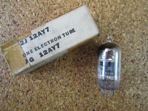 Nos nib 1955 ge jg 12ay7 vacuum tube; 12mm gray plate bent getter usa tested for sale