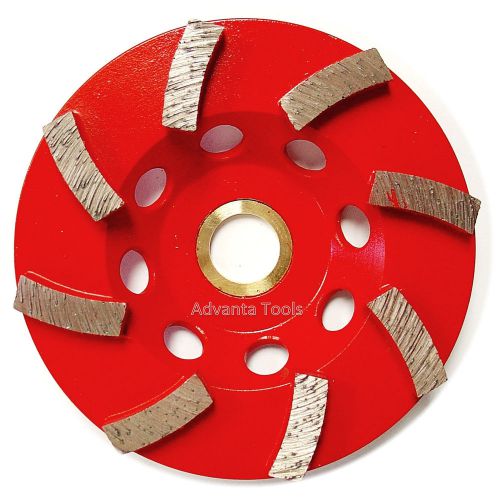 4” spiral turbo diamond grinding cup wheel for concrete 8 seg - 7/8&#034;-5/8” arbor for sale