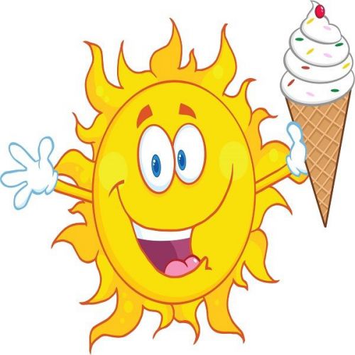 30 Custom Happy Sun With Ice Cream Personalized Address Labels