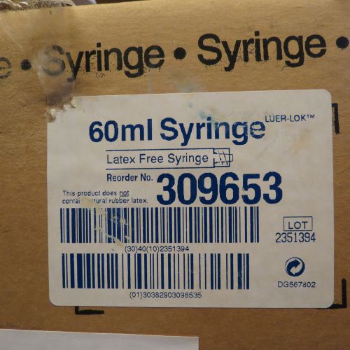 Qty 35 BD 60mL Syringe w/ Luer Lok Tip Model 309653 Out of Date