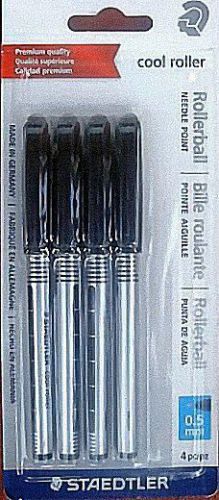 8 STAEDTLER German Made Black COOL Needlepoint 0.5mm Rollerball pens FREE SHIP