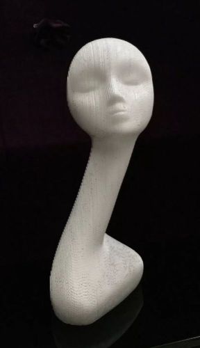 19&#034; Tall Fiberglass White Female Mannequin For Display Wigs Hats Headsets