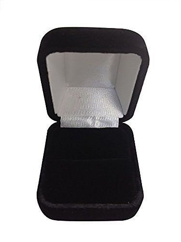 Gorgeous Premium Domed Shape Black Velvet Ring Box With Metal Hinge