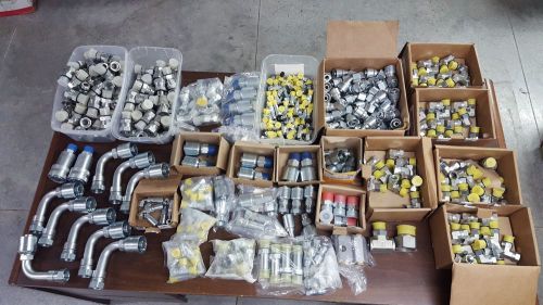 (over 500)--parker hydraulic parts (hose fittings,straights,elbows &amp; nipples) for sale
