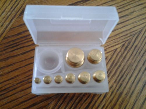 OHAUS Brass Weight Scale Calibration Set with Case 8 piece Set in Plastic Case