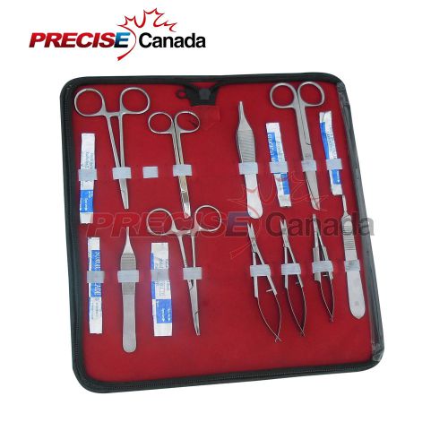 15 pcs o.r grade minor surgery suture laceration kit+ sterile surgical blade #24 for sale