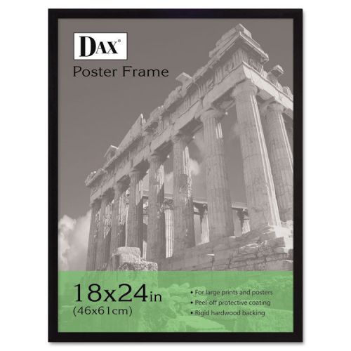 &#034;DAX Flat Face Wood Poster Frame, Clear Plastic Window, 18 X 24, Black Border&#034;