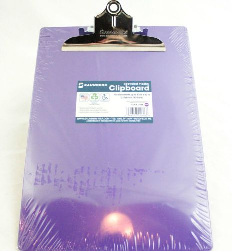 New saunders purple recycled plastic clipboard - 8.5 x 12 inches for sale
