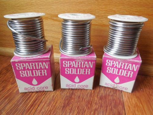 Lot (3) Vintage Spartan Solder  ACID CORE  3-1lb. BOXES