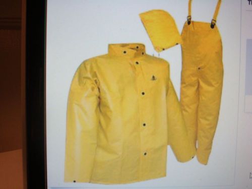Tingley Large Yellow DuraScrim 10.5 mil PVC And Polyester 3 Piece Rain Suit