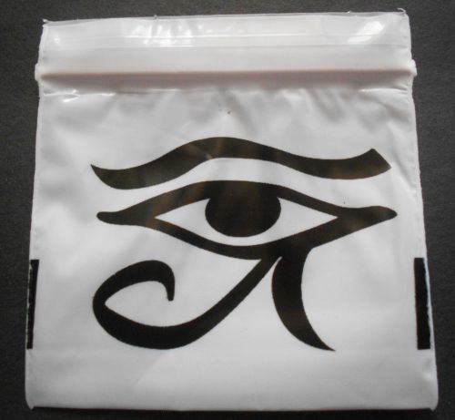 100 Black Eye of Horus 2x2 Small White Poly Bags 2020 Tiny Ziplock Dime Baggies