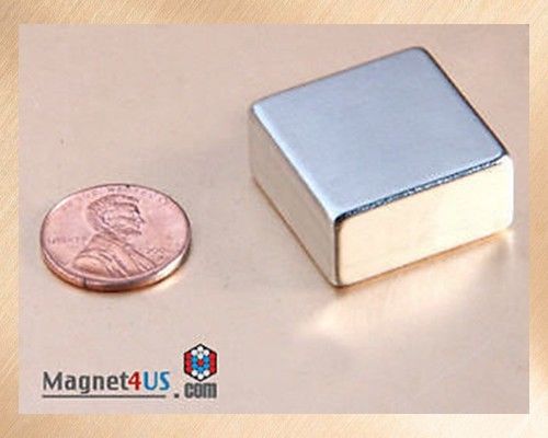 Top Quality Neodymium 1&#034;x1&#034;x1/2&#034;thick earth magnet block 2 pcs Pack Super Strong