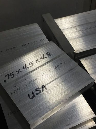 22 Pieces USA Aluminum 6061 T6 Flat Bar Stock 3/4 x 4 1/2 x 4.8 Drops