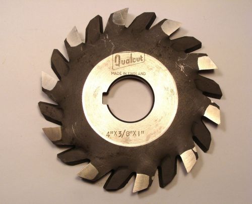 NOS Qualcut HSS STAGG TOOTH SIDE &amp; FACE HORIZONTAL MILLING CUTTER 4&#034; x3/8&#034;x1&#034;  B