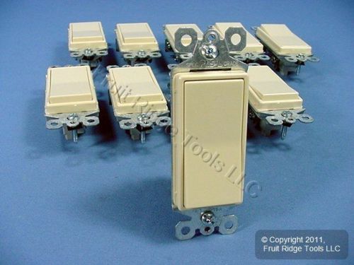 10 pass &amp; seymour ivory decorator rocker wall light switches 3-way 15a tm873-i for sale