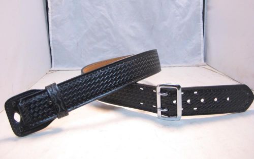 Mjy b59w size 38&#034; g&amp;g 2.25&#034; police duty belt suede lined chromed buckle for sale