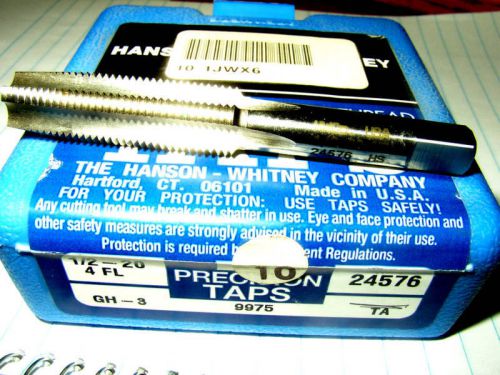 USA Hanson-Whitney Precision Plug Tap 1/2-20 4FL GH3