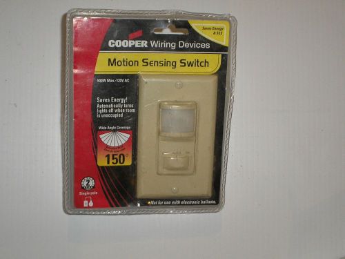 Cooper Wiring Devices Single-Pole Motion Sensing Switch, Ivory--SEALED!