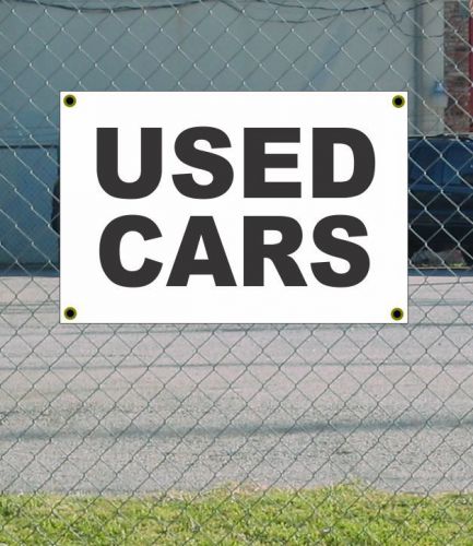 2x3 USED CARS Black &amp; White Banner Sign NEW Discount Size &amp; Price FREE SHIP