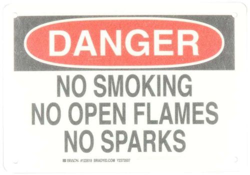Brady 122818 No Smoking Sign, 7&#034; Height x 10&#034; Width, Red and Black on White, New