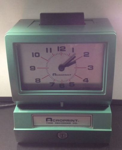 Acroprint time recorder clock manual punch industrual office vtg working 125nr4 for sale