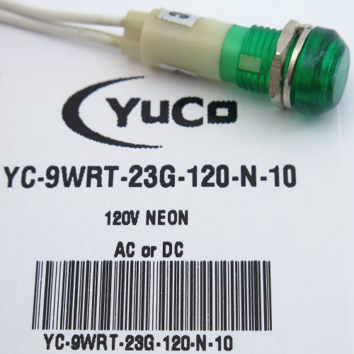 Lot of 10 yc-9wrt-23g-120-n neon 9mm pilot light 120v ac/dc wire-base ring+n for sale