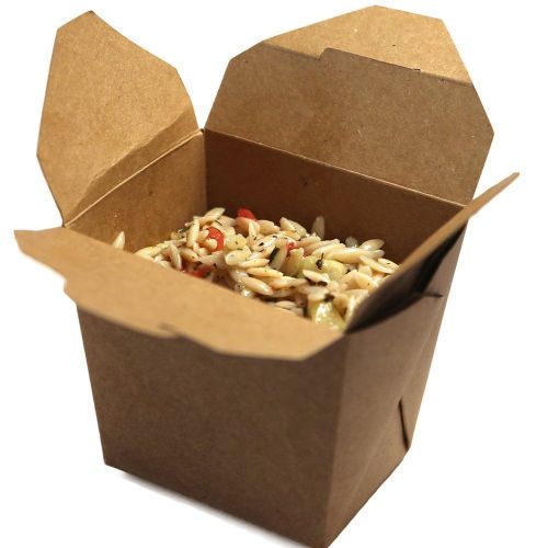 Restaurantware Large Bio Noodle Take Out Container (200 Count Box) 16 oz Brown