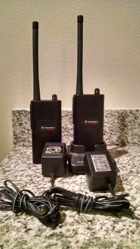 2 Motorola SP10 VHF MURS Radios w/chargers and NEW BATTERIES