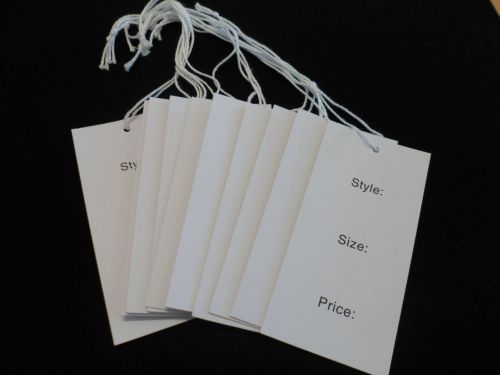 Swing Tags, Style/Price/Size, White Recycled 500pcs, 50mm x 100mm code STRCSSP