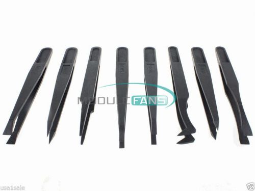 10 x 7pcs anti-static tweezer tool straight bend plastic heat resistant new for sale