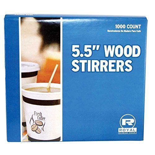 Royal Wood Wooden Coffee Stir Stirrers CRAFT Sticks 5.5&#034;, 1000 Count/SEALED BOX