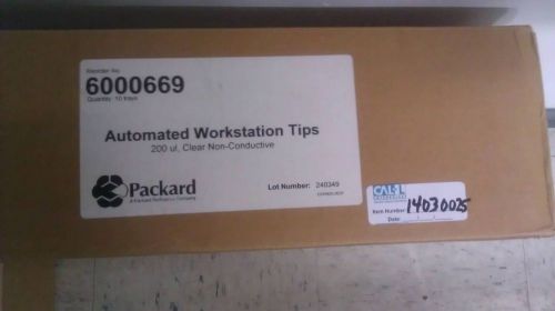 Packard Bioscience Automated Workstation Clear NC Tips 200 uL- 6000669  10 pk