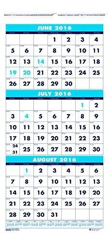 House of Doolittle 2016 - 2017 Three-Month Academic Wall Calendar, 8 x 17&#034;,