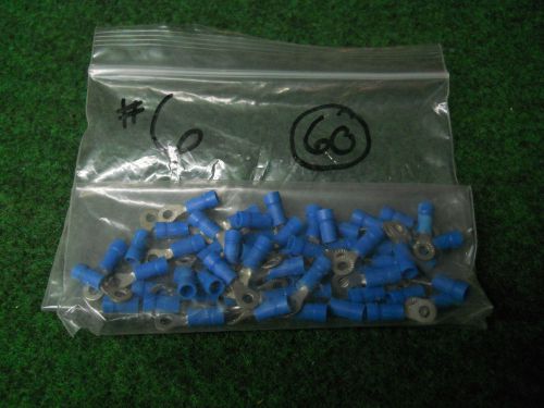 #6 Ring Terminals Blue 16-14 AWG Connectors stake on lot of 60