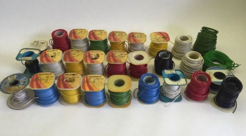 Lot Of 28 Belden Electric Hook-Up Wire Partials Spool Misc Color Size 22 20 AWG