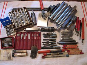 ***lot of lathe machinist tooling: boring bars, taps, center drills, &amp; more*** for sale