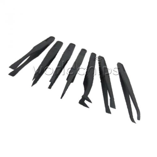 5 X 7PCS Anti-static Tweezer Tool Genuine Straight Bend Plastic Heat Resistant
