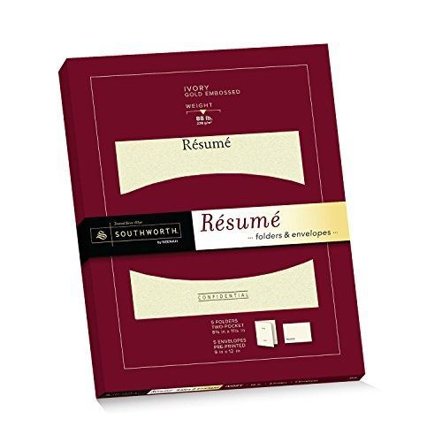 Southworth Exceptional Resume Folders/Envelopes Packet, Ivory (RF#3)