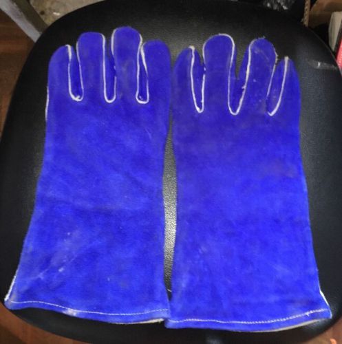 All Leather Welding/work blue and light grey gloves