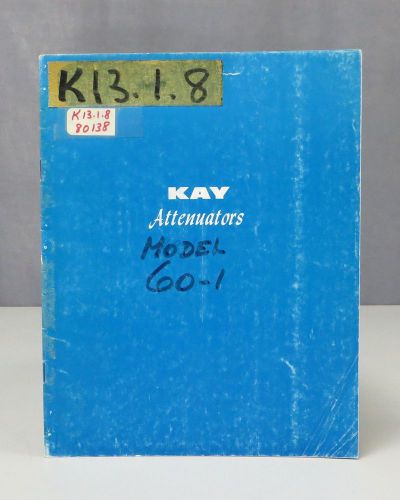 Kay Electric Attenuators In-Line Rotary Coaxial Instruction Manual, Issue F