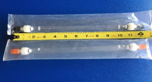 LOT OF 2 OMINI CHROMATOGRAPHY GLASS COLUMN. BLACK 0 &amp; ORANGE 2