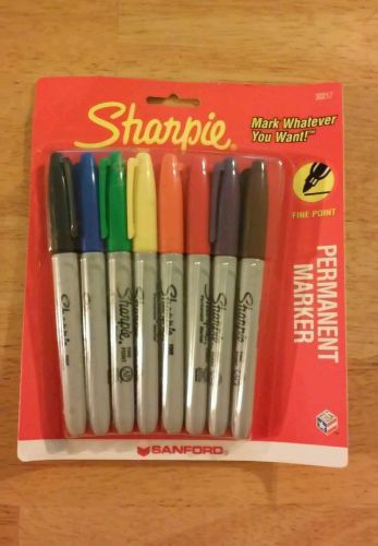 Sharpie Permanent Markers Fine Point 8 Assorted Colors