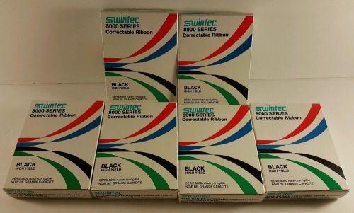 NEW Lot of 6 Swintec 8000 Series Correctable Ribbon -  SWS 1003 Black
