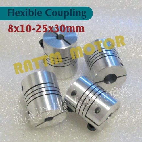 4PCS Flexible Coupling CNC Parts aluminum Coupling Router Mill 8x10mm D25 L30mm