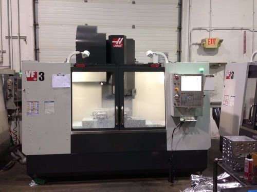 2013 haas vf-3 vertical machining center. 8,000 rpm, 40 atc side mount, 4th card for sale