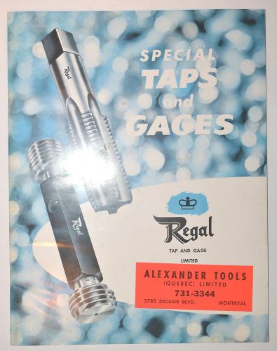 Regal special taps &amp; gages catalog 1965 #rr715 blanks fine pitch nf nc combo for sale