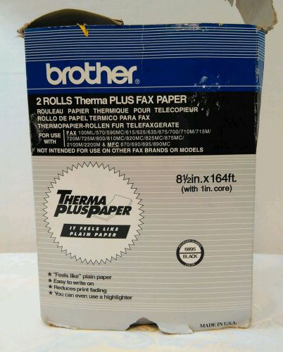 2 Rolls Brother Therma Plus Fax Thermal Paper 8 1/2&#034; x 164 ft  #6895 Black